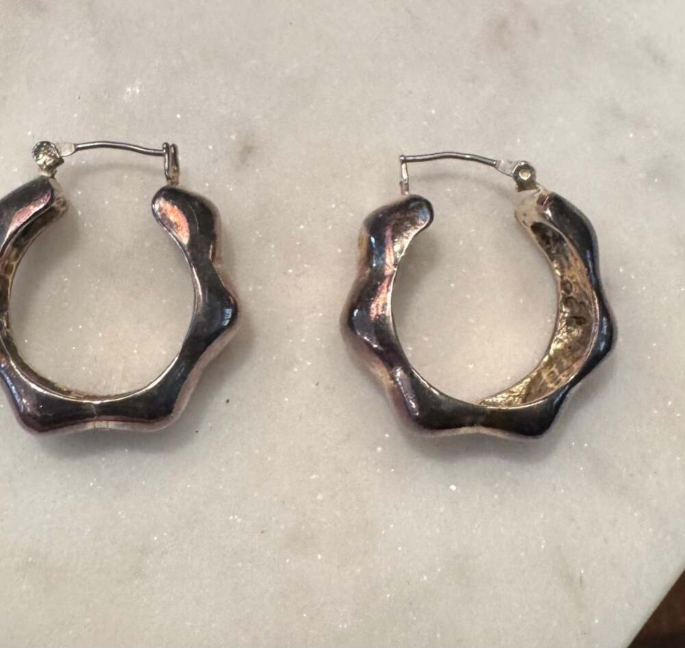 Matte Silver Hoop Earrings